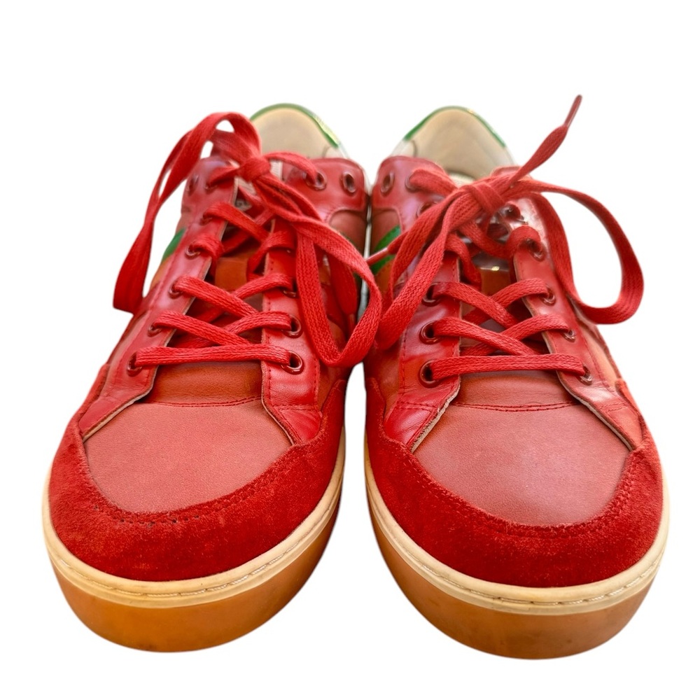 Gucci Men’s Red Leather Low Top Sneaker | Size 10 - Picture 3 of 16